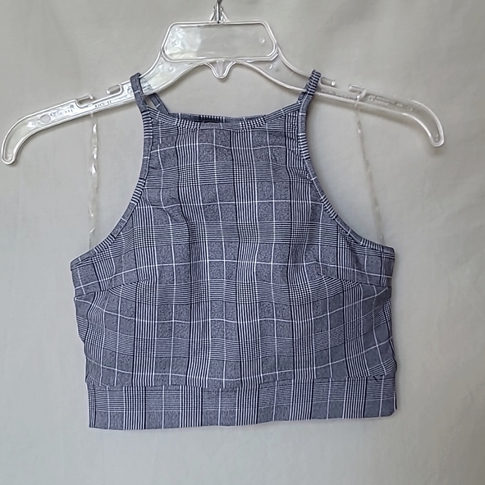 Windsor Black and White Plaid Cropped Top